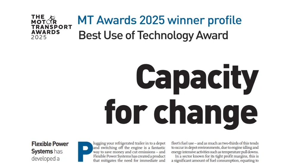 TRU Fuel Saver win Best Use of Technology Award Winner at the 2025 Motor Transport Awards
